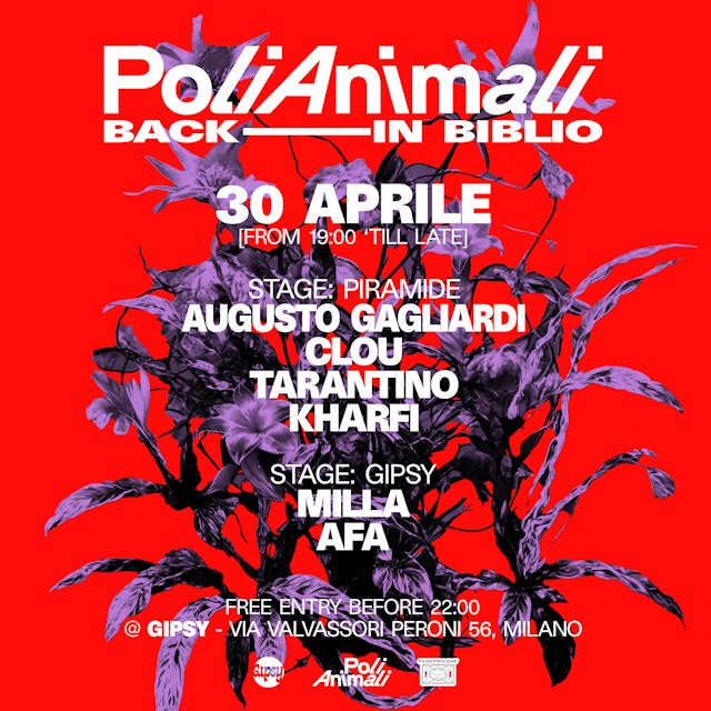 Locandina: POLIANIMALI BACK IN BIBLO al Gipsy, Milano