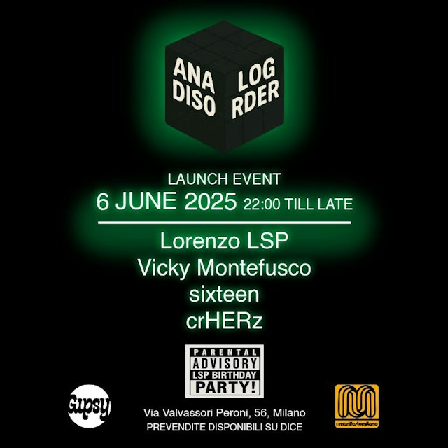 Locandina: Analog Disorder al Gipsy, Milano